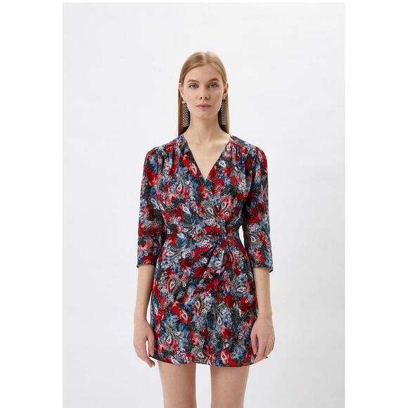 The Kooples Dresses & Skirts - The Kooples Paisley Flowers Mini Wrap Dress 100% Viscose US Large /FR 3 NWT $395